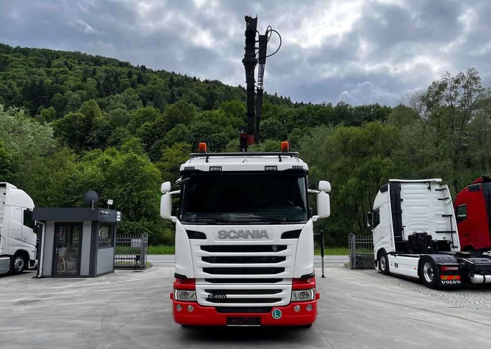 Scania G450 // 6x2// Skrzynia 6.40x2.49 // HDS Palfinger // Oś skrętna podnoszona // - Camion grue, Camion plateau: photos 3 Scania G450 // 6x2// Skrzynia 6.40x2.49 // HDS Palfinger // Oś skrętna podnoszona // - Camion grue, Camion plateau: photos 3