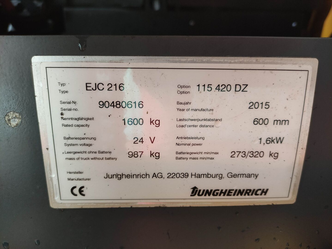 Jungheinrich EJC 216 - Gerbeur: photos 5 Jungheinrich EJC 216 - Gerbeur: photos 5