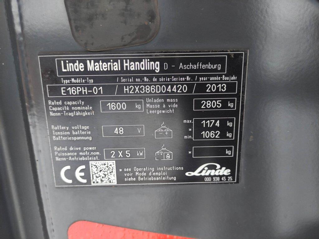 Chariot élévateur électrique Linde E16PH-01-386: photos 6 Chariot élévateur électrique Linde E16PH-01-386: photos 6