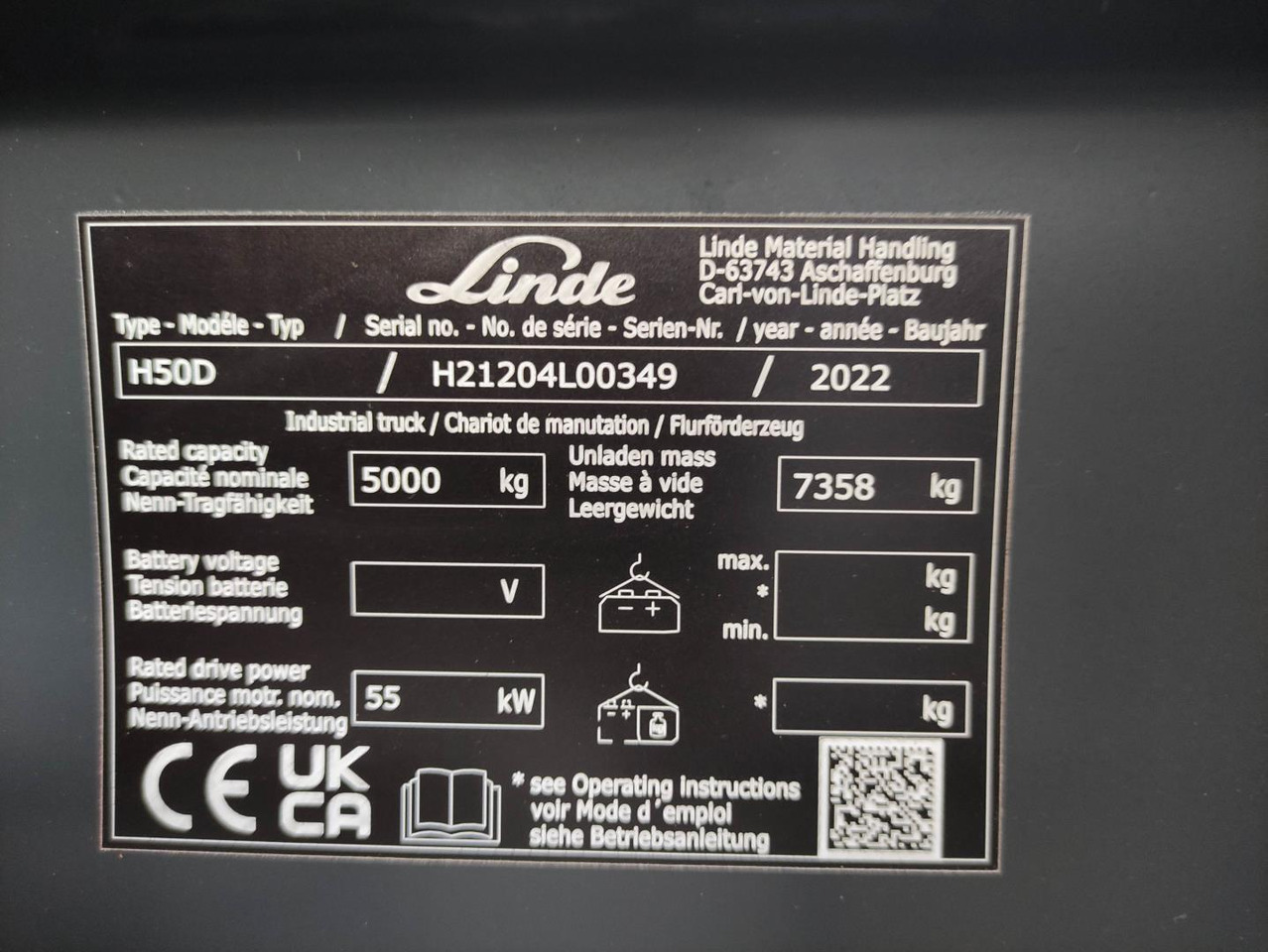 Chariot élévateur diesel Linde H50D-1204: photos 7