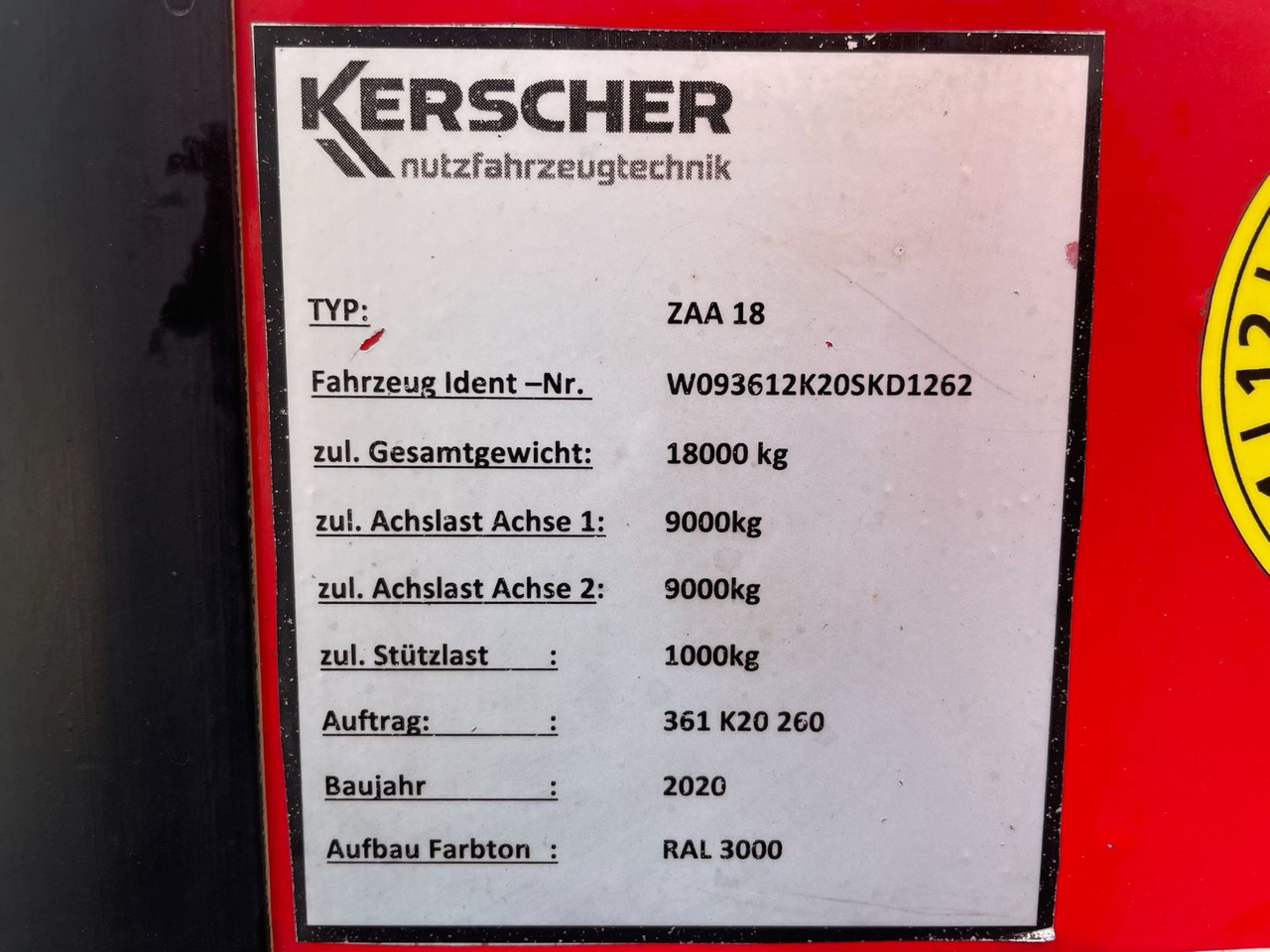 Remorque frigorifique KERSCHER ZAA18 Kühlkoffer/CARRIER/SUPRA900U/LBW: photos 9