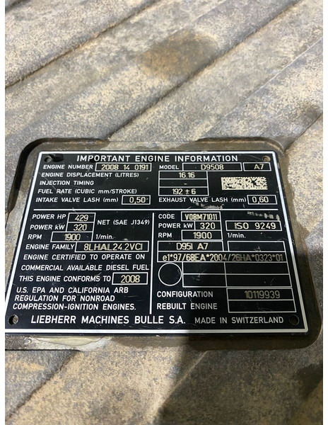 Liebherr D9508 A7 - Moteur: photos 4 Liebherr D9508 A7 - Moteur: photos 4