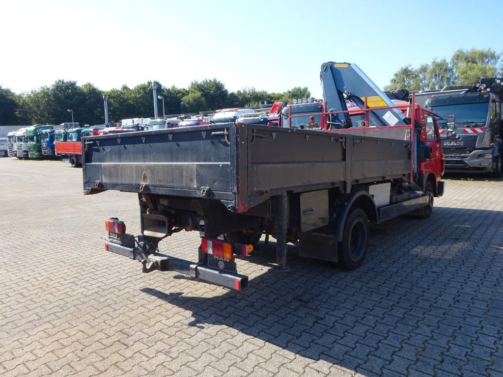 Camion grue, Camion plateau MAN 9.150 Pritsche + Effer 953S Dachdeckerkran 4x2: photos 6