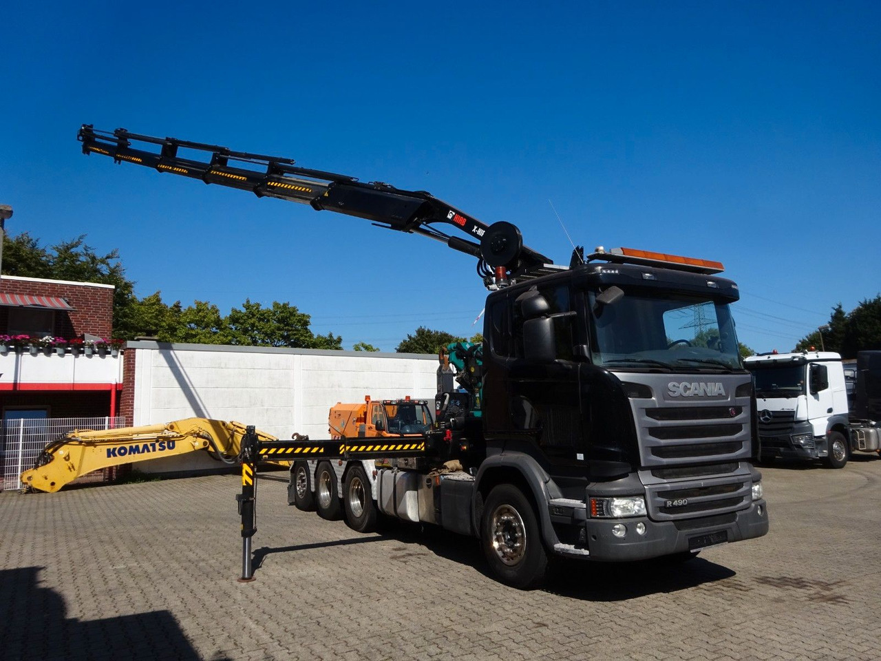 Scania R490 Abroller + HIAB 302E-6 Bj.2021 !Kran TRIDEM Scania R490 Abroller + HIAB 302E-6 Kran *BJ 2021* - Camion grue, Camion ampliroll: photos 1 Scania R490 Abroller + HIAB 302E-6 Bj.2021 !Kran TRIDEM Scania R490 Abroller + HIAB 302E-6 Kran *BJ 2021* - Camion grue, Camion ampliroll: photos 1