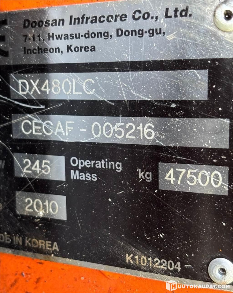 Pelle sur chenille Doosan DX480LC, 2010, 22,265 h Excavator, Lempäälä: photos 16