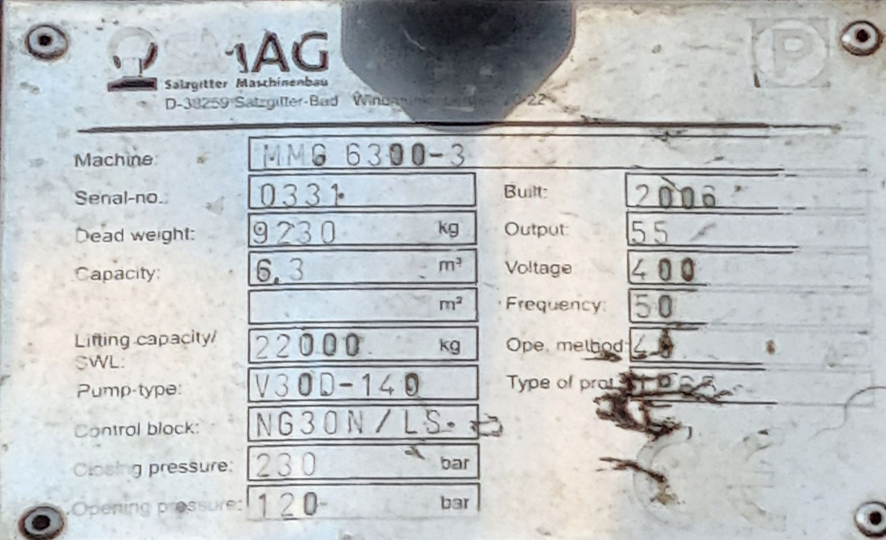 Peiner SMAG MMG 6300-3-S - Grappin pour Équipement portuaire: photos 5 Peiner SMAG MMG 6300-3-S - Grappin pour Équipement portuaire: photos 5