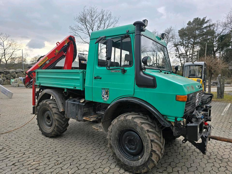 Véhicule de voirie/ Spécial Unimog U1400 Agrar bj. 2000 424 427 Mercedes-Benz  1400 1600 1200 1000 Palfinger Kran: photos 7
