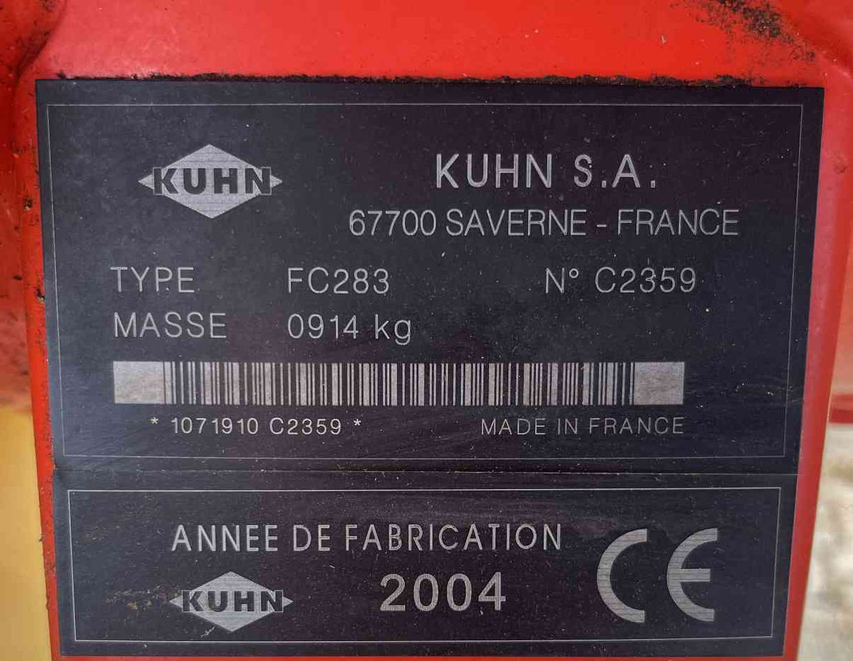 Kuhn FC283 schijvenmaaier achtermaaier weidebouwmachines - Faucheuse: photos 4 Kuhn FC283 schijvenmaaier achtermaaier weidebouwmachines - Faucheuse: photos 4