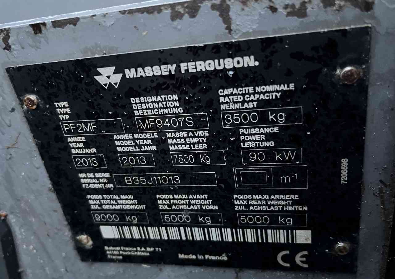 Chariot télescopique Massey Ferguson 9407S Xtra verreiker: photos 8 Chariot télescopique Massey Ferguson 9407S Xtra verreiker: photos 8