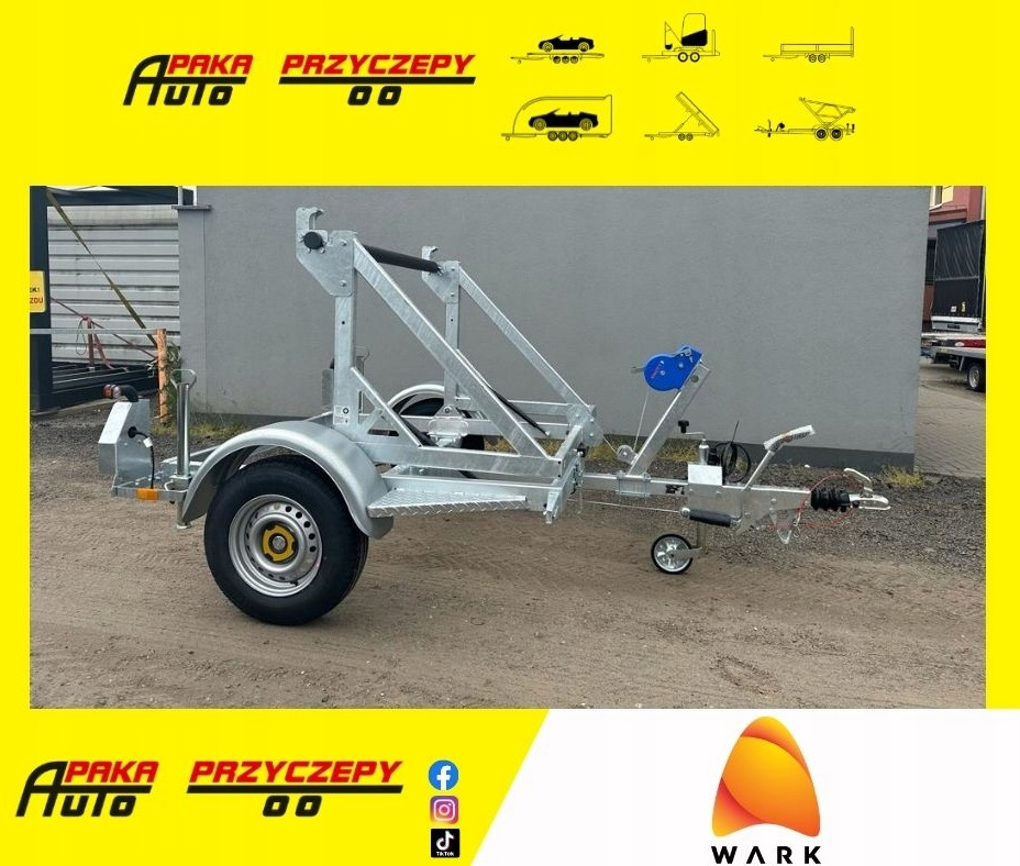 PRZYCZEPA KABLOWA POD BĘBEN KABLOWY KABLI 1350KG / CABLE TRAILER FOR CABLE DRUMS 1350KG - Remorque porte-touret: photos 1 PRZYCZEPA KABLOWA POD BĘBEN KABLOWY KABLI 1350KG / CABLE TRAILER FOR CABLE DRUMS 1350KG - Remorque porte-touret: photos 1