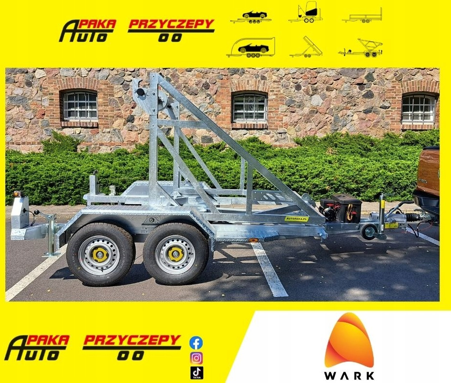 PRZYCZEPA KABLOWA Z WCIĄGARKĄ ELEKTRYCZNĄ 4530 KG, DMC 3500 KG / CABLE TRAILER WITH ELECTRIC WINCH 4530 KG, DMC 3500 KG - Remorque porte-touret: photos 1 PRZYCZEPA KABLOWA Z WCIĄGARKĄ ELEKTRYCZNĄ 4530 KG, DMC 3500 KG / CABLE TRAILER WITH ELECTRIC WINCH 4530 KG, DMC 3500 KG - Remorque porte-touret: photos 1