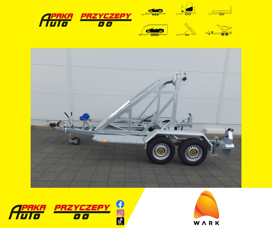 PRZYCZEPA WARK KABLOWA Z WCIĄGARKĄ RĘCZNĄ, DMC 3500 KG / WARK Cable Trailer with Manual Winch, DMC 3500 KG - Remorque porte-touret: photos 1 PRZYCZEPA WARK KABLOWA Z WCIĄGARKĄ RĘCZNĄ, DMC 3500 KG / WARK Cable Trailer with Manual Winch, DMC 3500 KG - Remorque porte-touret: photos 1