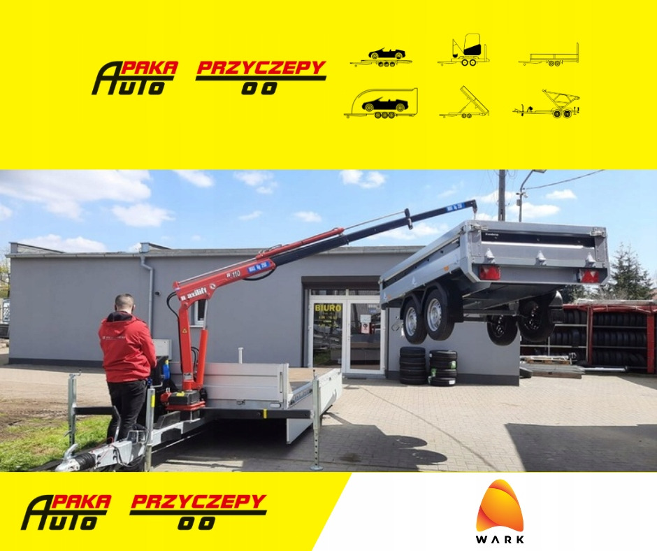 PRZYCZEPA Z DŹWIGIEM ŻURAW DŹWIG HDS MAXILIFT 110 / TRAILER WITH CRANE HDS MAXILIFT 110 - Remorque plateau: photos 1 PRZYCZEPA Z DŹWIGIEM ŻURAW DŹWIG HDS MAXILIFT 110 / TRAILER WITH CRANE HDS MAXILIFT 110 - Remorque plateau: photos 1