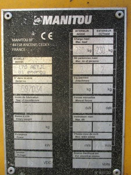 Nacelle articulée Manitou 170 AETJ Bi-Energy: photos 14