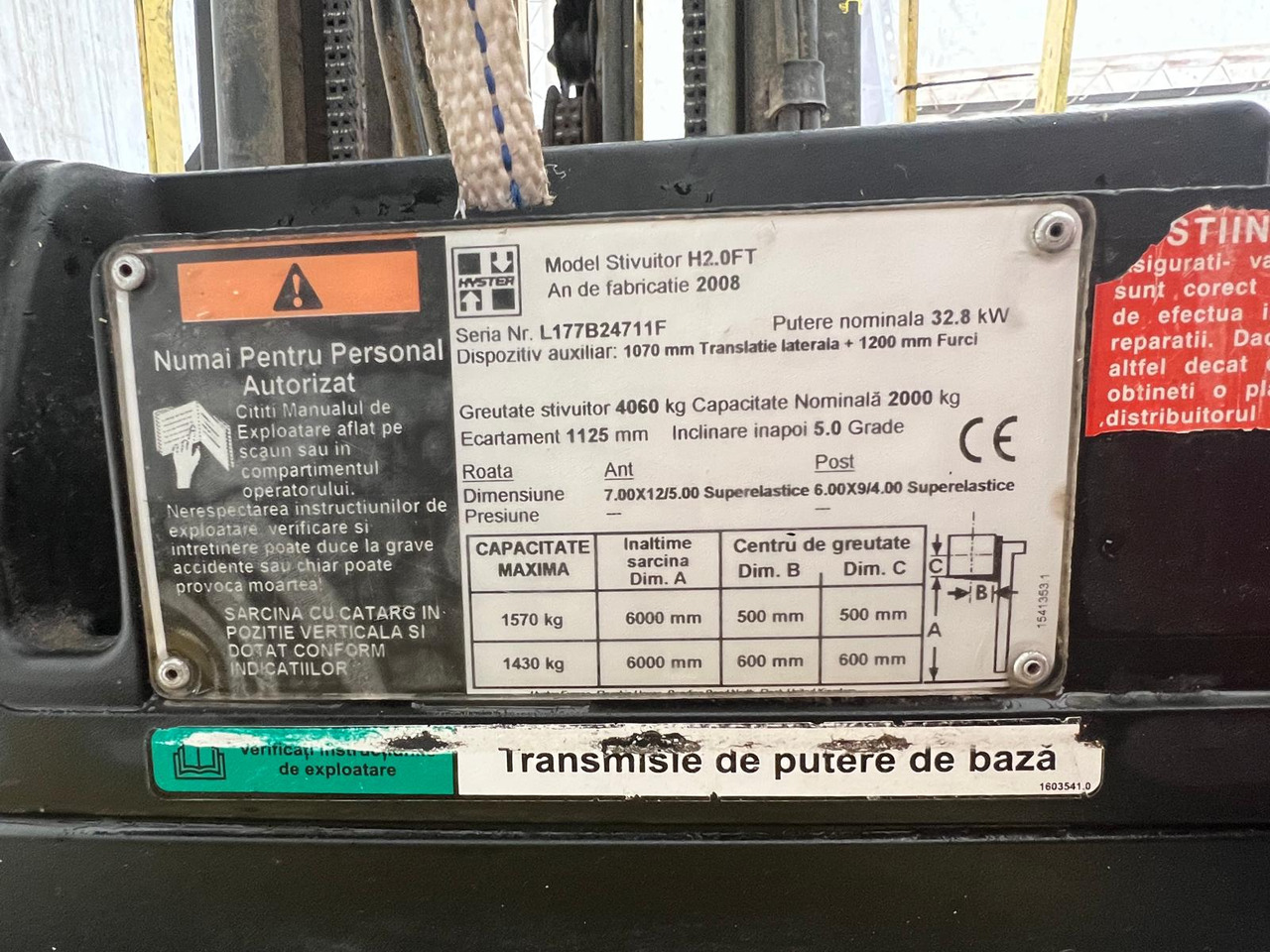 Hyster H2.0 A forklift - Chariot élévateur à gaz: photos 3 Hyster H2.0 A forklift - Chariot élévateur à gaz: photos 3