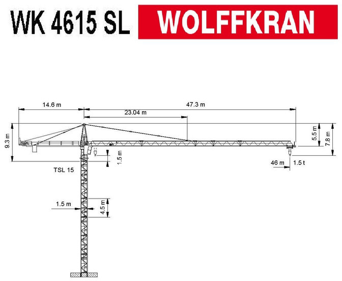 Wolff 4615SL - Grue à tour: photos 1 Wolff 4615SL - Grue à tour: photos 1