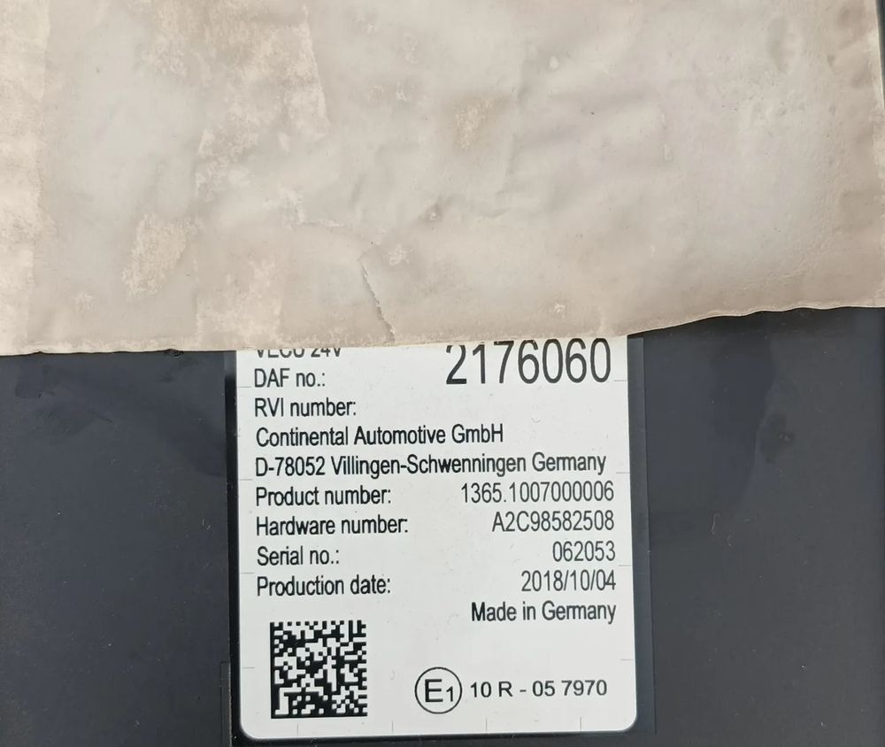 DAF XF 106 EURO 6 MX13 KOMPUTER MODUŁ STEROWNIK VECU 2176060 - Bloc de gestion pour Camion: photos 2 DAF XF 106 EURO 6 MX13 KOMPUTER MODUŁ STEROWNIK VECU 2176060 - Bloc de gestion pour Camion: photos 2