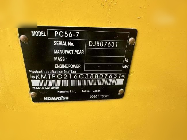 Mini pelle KOMATSU PC56-7: photos 8
