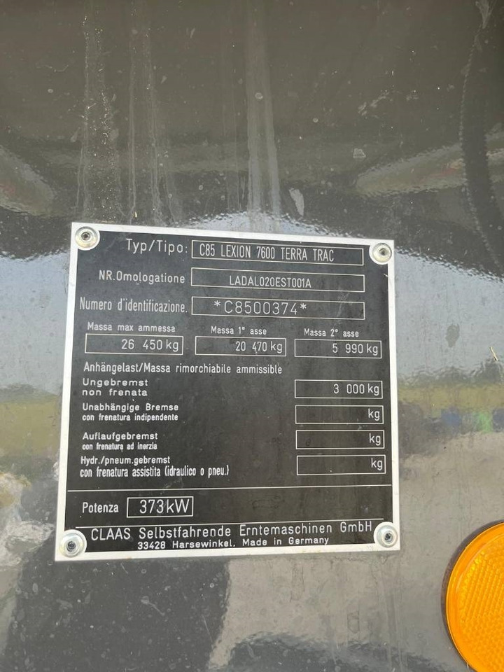 Claas LEXION 7600 TT  en leasing occasion Claas LEXION 7600 TT: photos 8