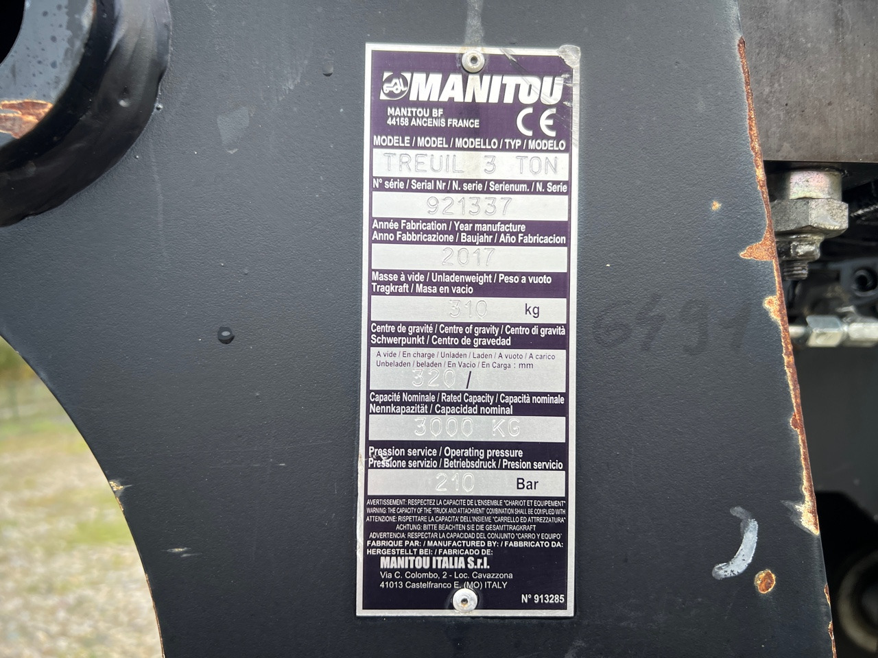 MANITOU TREUIL / WINCH 3 TON MANITOU 921337 - Chariot télescopique: photos 3 MANITOU TREUIL / WINCH 3 TON MANITOU 921337 - Chariot télescopique: photos 3