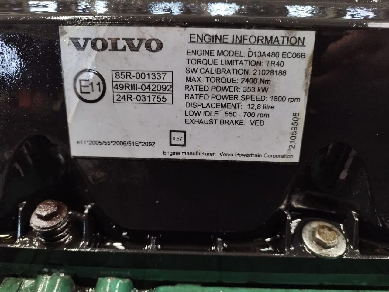 Volvo 480 E3 D13A Volvo FH13 FM13 - Moteur pour Camion: photos 3 Volvo 480 E3 D13A Volvo FH13 FM13 - Moteur pour Camion: photos 3