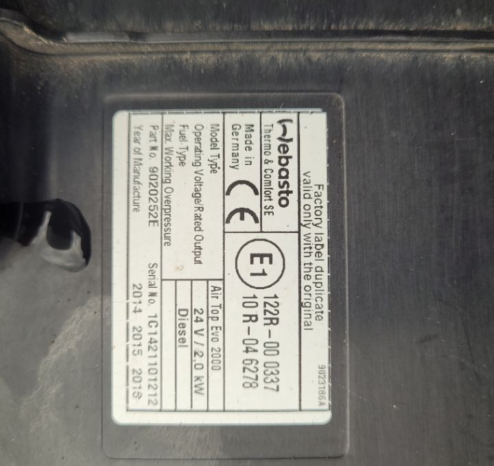 WEBASTO RENAULT RANGE T ORYGINAL - Chauffage/ Ventilation pour Camion: photos 2 WEBASTO RENAULT RANGE T ORYGINAL - Chauffage/ Ventilation pour Camion: photos 2