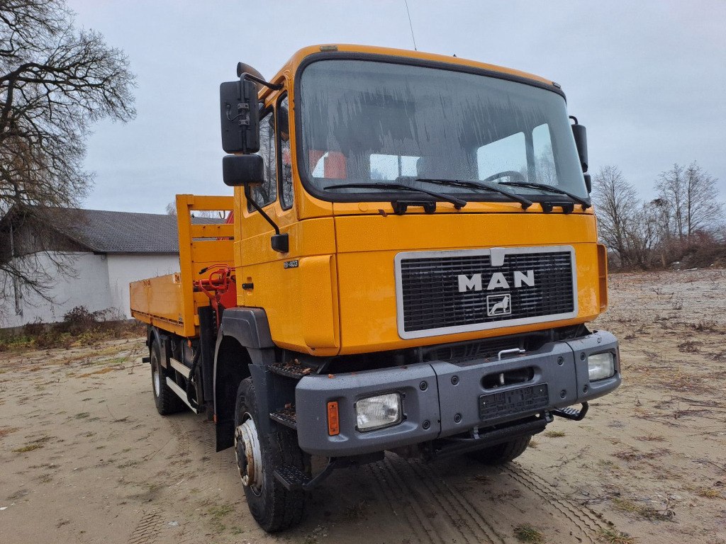 MAN 19.403 Pritsche 4x4 mit Palfingerkran PK 21000 mit Funk - Fernbedienung - Camion grue: photos 2 MAN 19.403 Pritsche 4x4 mit Palfingerkran PK 21000 mit Funk - Fernbedienung - Camion grue: photos 2