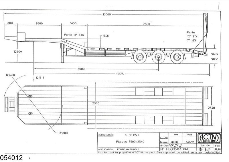 ACTM Lowbed 38.000 KG, Steel suspension - Semi-remorque surbaissé: photos 2 ACTM Lowbed 38.000 KG, Steel suspension - Semi-remorque surbaissé: photos 2