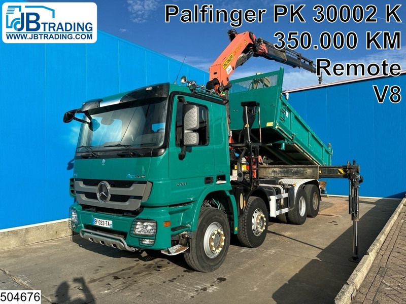 Mercedes-Benz Actros 4151 8x4, EURO 5, V8, Palfinger, Remote - Camion benne, Camion grue: photos 1 Mercedes-Benz Actros 4151 8x4, EURO 5, V8, Palfinger, Remote - Camion benne, Camion grue: photos 1