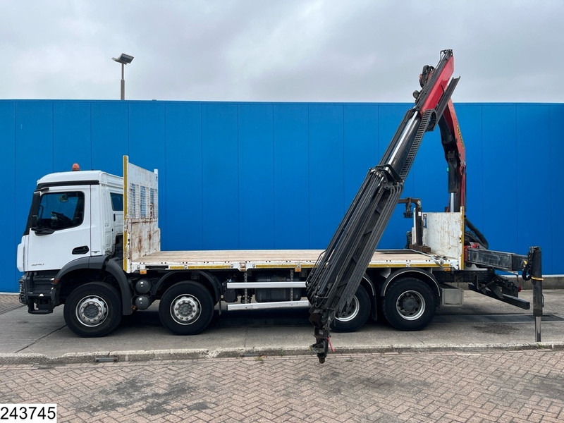 Camion plateau, Camion grue Mercedes-Benz Arocs 3240 8X4, EURO 6, Steel suspension, Palfinger: photos 14