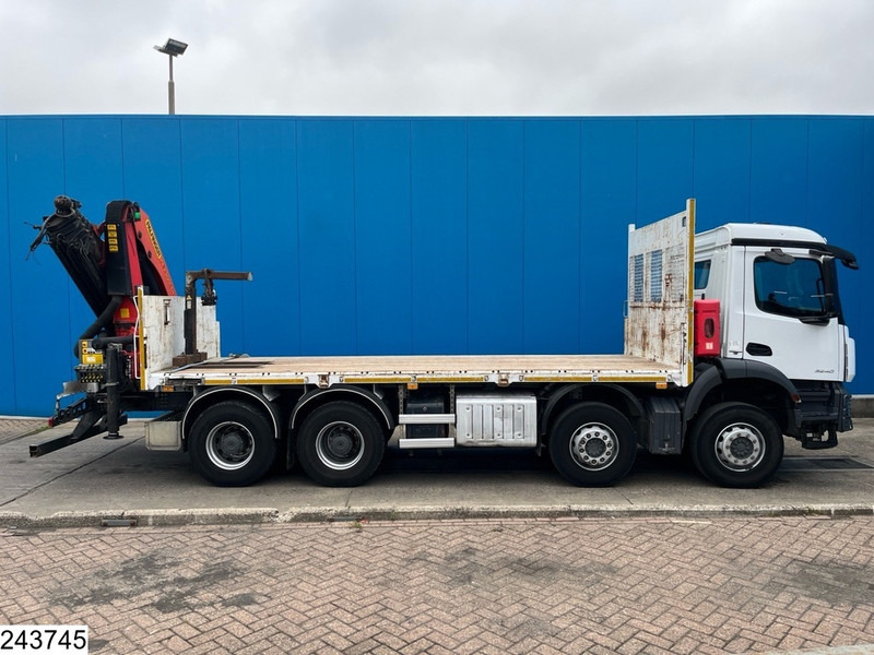 Camion plateau, Camion grue Mercedes-Benz Arocs 3240 8X4, EURO 6, Steel suspension, Palfinger: photos 15