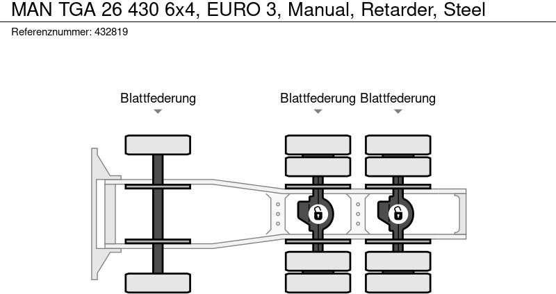 Tracteur routier MAN TGA 26 430 6x4, EURO 3, Manual, Retarder, Steel: photos 13