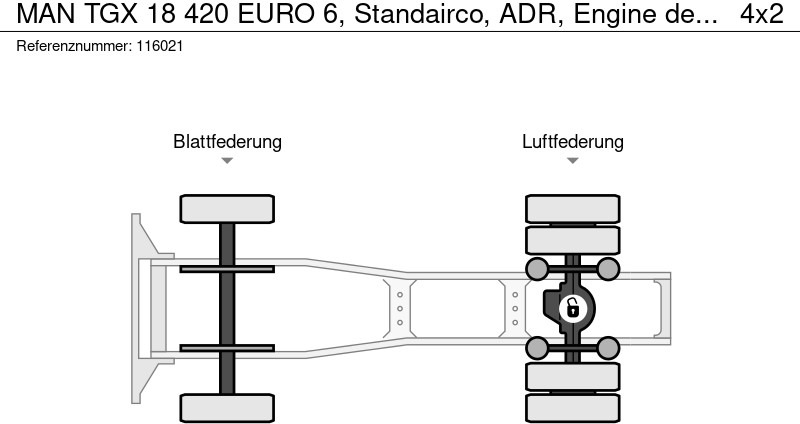 Tracteur routier MAN TGX 18 420 EURO 6, Standairco, ADR, Engine defect: photos 13