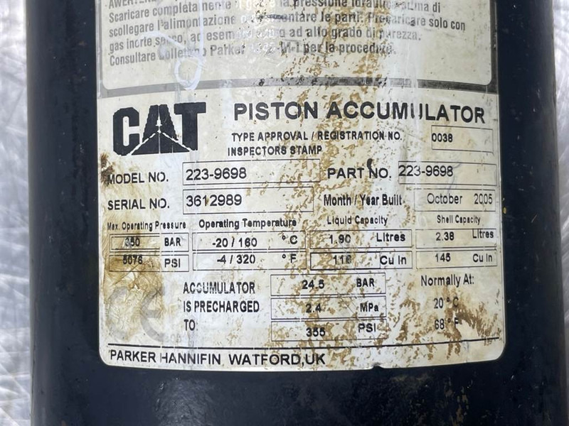 Cat 924G-223-9698-Piston accumulators/Kolbenspeicher - Hydraulique pour Engins de chantier: photos 3 Cat 924G-223-9698-Piston accumulators/Kolbenspeicher - Hydraulique pour Engins de chantier: photos 3