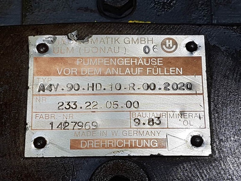 Hydromatik A4V90HD1.0R002020-233.22.05.00-Drive pump/Fahrpump - Hydraulique pour Engins de chantier: photos 4 Hydromatik A4V90HD1.0R002020-233.22.05.00-Drive pump/Fahrpump - Hydraulique pour Engins de chantier: photos 4