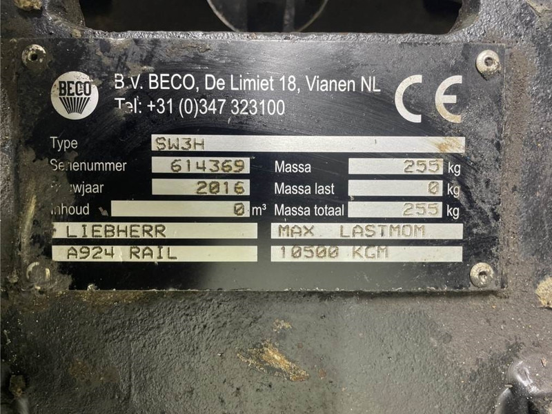 Attache rapide pour Engins de chantier Liebherr A924C-Beco SW3H-Quick coupler/Schnellwechsler: photos 11