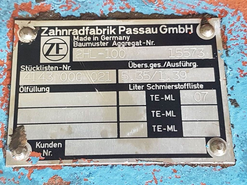 Boîte de vitesse pour Engins de chantier Liebherr A932-ZF 2HL-100-LMV140-Transmission/Getriebe: photos 7 Boîte de vitesse pour Engins de chantier Liebherr A932-ZF 2HL-100-LMV140-Transmission/Getriebe: photos 7