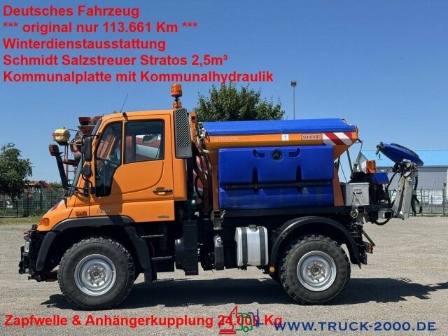 Unimog U300 4x4 Winterdienst Salzstreuer Zapfwelle - Camion: photos 1 Unimog U300 4x4 Winterdienst Salzstreuer Zapfwelle - Camion: photos 1
