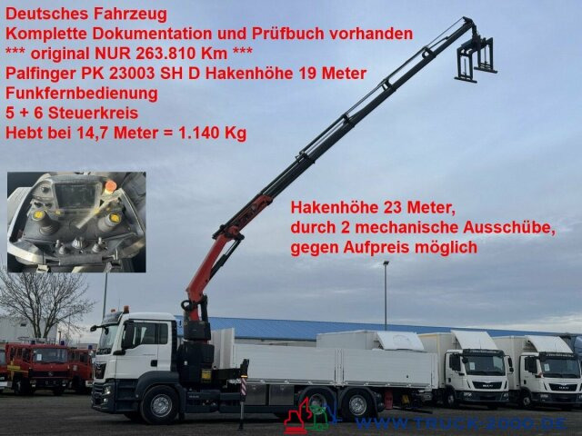 MAN TGS 26.420 Palfinger Pk23002SH 19m H.Höhe 263TKM - Camion grue, Camion plateau: photos 1 MAN TGS 26.420 Palfinger Pk23002SH 19m H.Höhe 263TKM - Camion grue, Camion plateau: photos 1