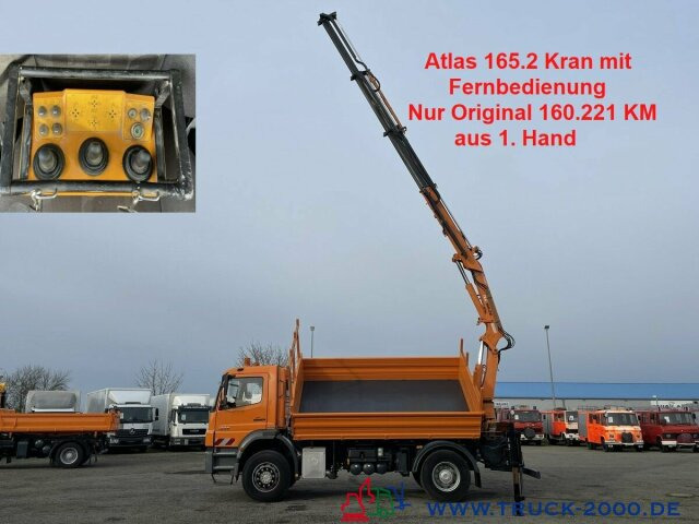 Camion benne, Camion grue Mercedes-Benz Axor 1829 Meiller Kran Atlas 165.2 Nur 160221 KM