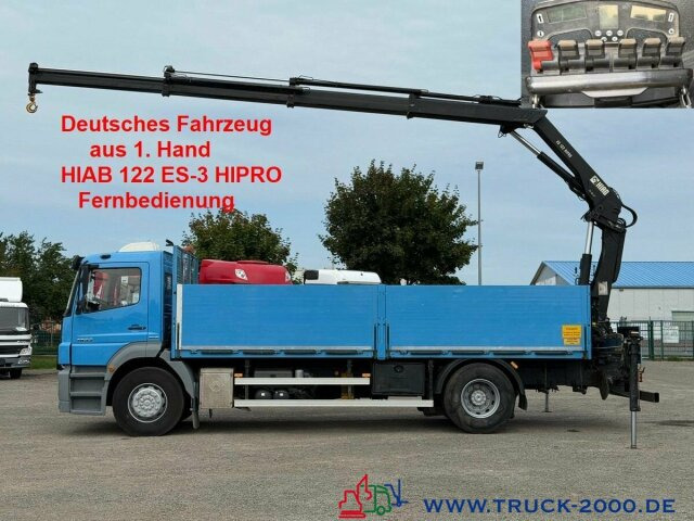 Mercedes-Benz Axor 1833 Hiab 122 ES-3 10m=1,2t. faltbar remote - Camion plateau, Camion grue: photos 1 Mercedes-Benz Axor 1833 Hiab 122 ES-3 10m=1,2t. faltbar remote - Camion plateau, Camion grue: photos 1