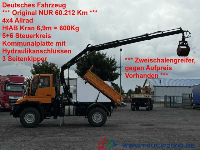 Unimog Unimog U300 4x4 Hiab Kran mit original 60.212 Km - Camion benne, Camion grue: photos 1 Unimog Unimog U300 4x4 Hiab Kran mit original 60.212 Km - Camion benne, Camion grue: photos 1