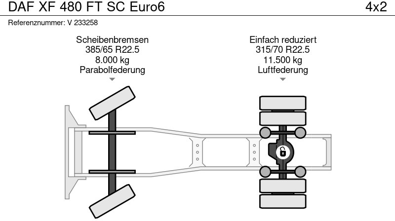 Tracteur routier DAF XF 480 FT SC Euro6: photos 9 Tracteur routier DAF XF 480 FT SC Euro6: photos 9