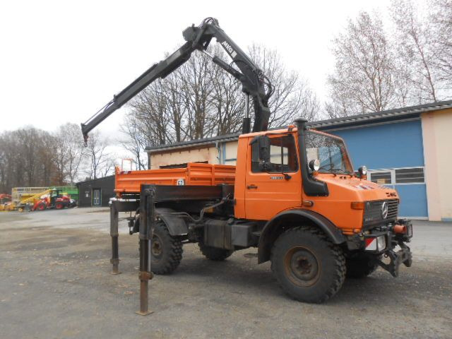Mercedes-Benz U1450 427/11 mit Kran - Camion benne, Camion grue: photos 1 Mercedes-Benz U1450 427/11 mit Kran - Camion benne, Camion grue: photos 1