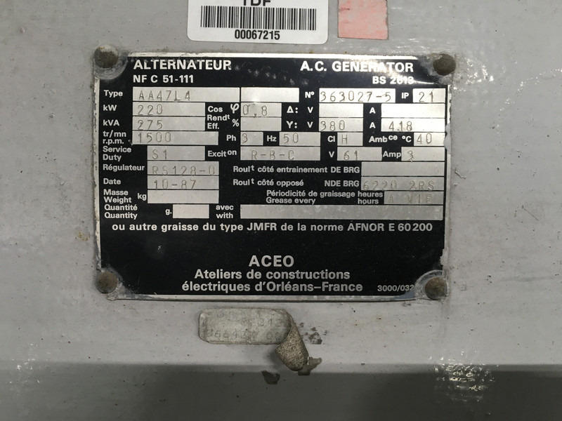 Groupe électrogène Cummins KT19G GENERATOR 275KVA USED: photos 6