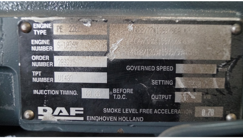 DAF PE 228 C NEW - Moteur: photos 2 DAF PE 228 C NEW - Moteur: photos 2