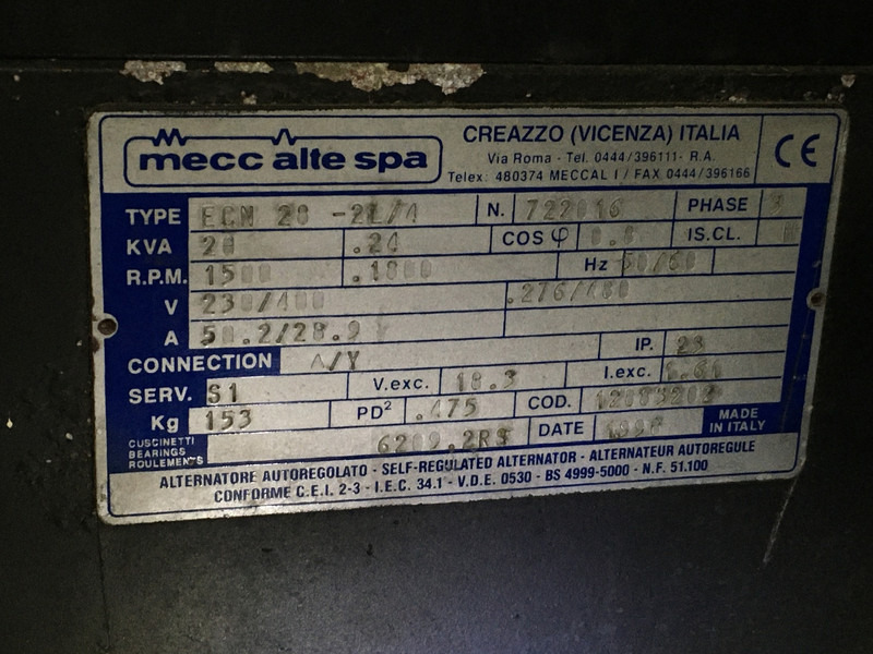 Groupe électrogène Lombardini LDW 2004 GENERATOR 20 KVA USED: photos 10