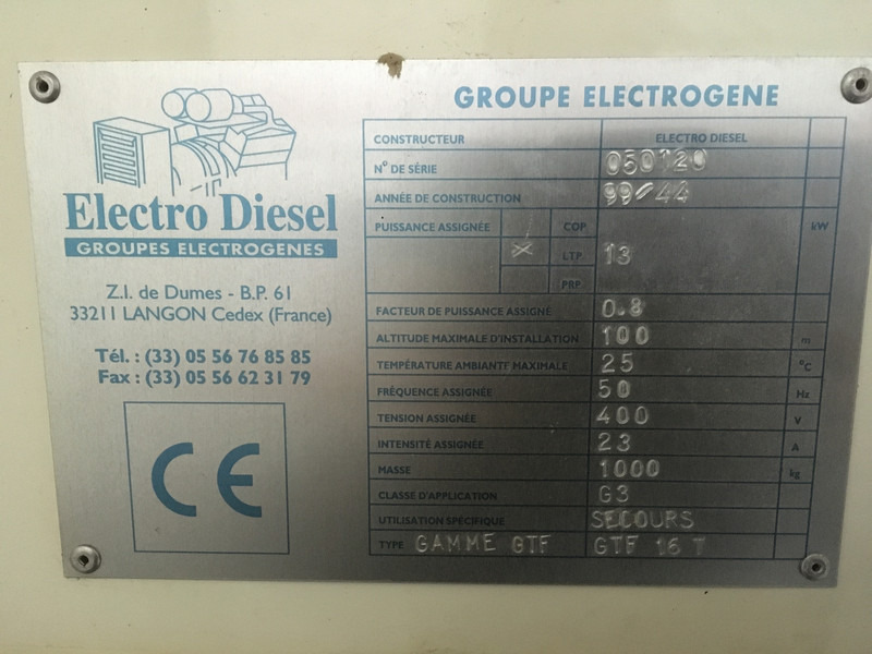 Lombardini LDW1204/B2 GENERATOR 16 KVA USED - Groupe électrogène: photos 5 Lombardini LDW1204/B2 GENERATOR 16 KVA USED - Groupe électrogène: photos 5