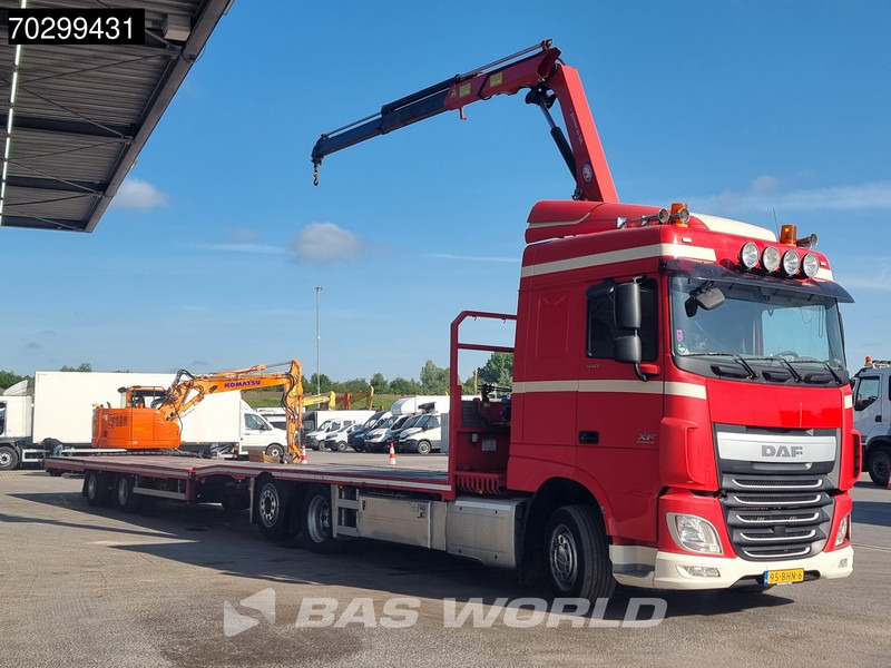DAF XF 440 6X2 NL-combi Transporter HMF 900-K2 Kran Winch Lift-Lenkachse Euro 6 - Camion plateau, Camion grue: photos 3 DAF XF 440 6X2 NL-combi Transporter HMF 900-K2 Kran Winch Lift-Lenkachse Euro 6 - Camion plateau, Camion grue: photos 3
