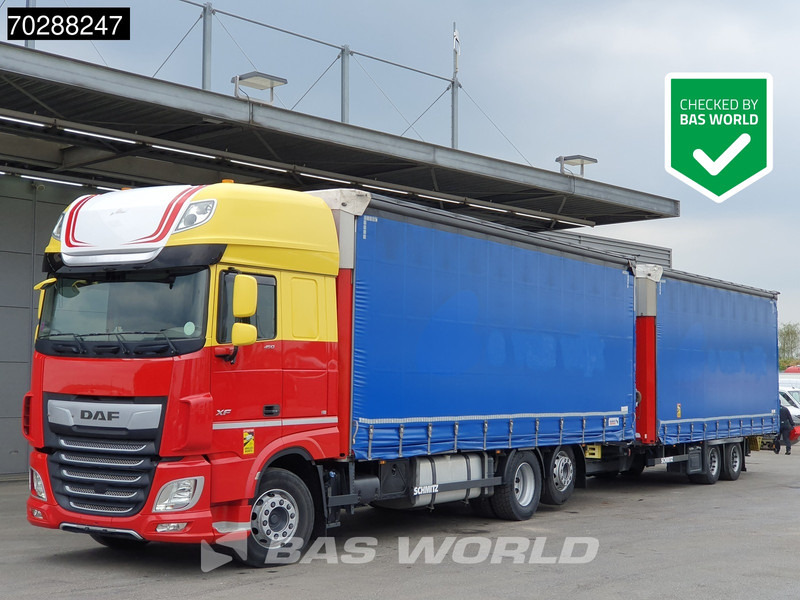 Camion à rideaux coulissants DAF XF 450 6X2 Combi Lift Axle ACC Euro 6